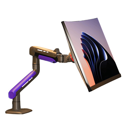 G60 - SUPORTE DE MESA ARTICULADO PARA MONITOR/ TV DE JOGOS COM BRAÇO LONGO PARA TELA DE 36" A 60" POLEGADAS EM ALUMINIO,