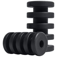Roldana Isolador Plastico 4 Ranhuras Cor Preta com 10 Unidades