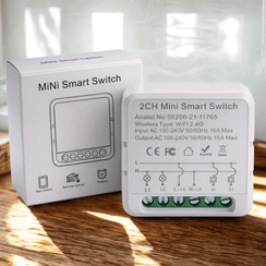 MINI INTERRUPTOR RELÉ INTELIGENTE WIFI TUYA 2 CANAIS B202